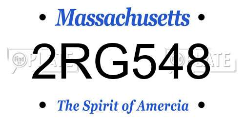 2RG548 Massachusetts License Plate