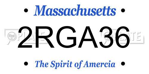 2RGA36 Massachusetts License Plate