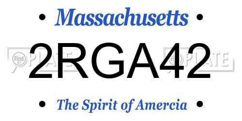 2RGA42 Massachusetts License Plate