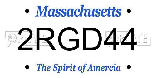 2RGD44 Massachusetts License Plate
