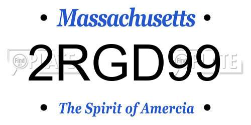 2RGD99 Massachusetts License Plate