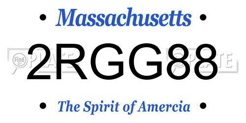 2RGG88 Massachusetts License Plate