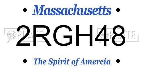 2RGH48 Massachusetts License Plate