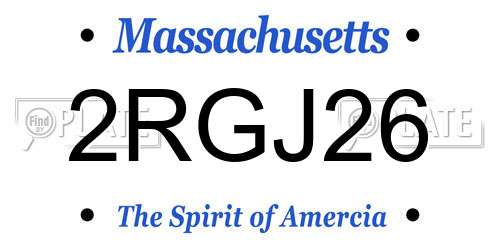 2RGJ26 Massachusetts License Plate
