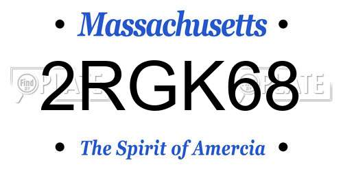 2RGK68 Massachusetts License Plate