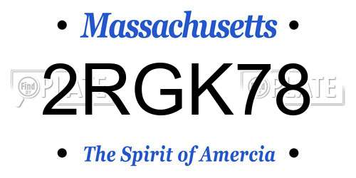 2RGK78 Massachusetts License Plate