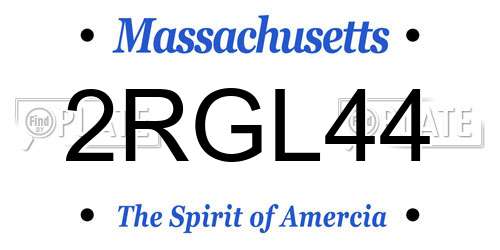 2RGL44 Massachusetts License Plate