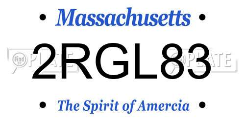 2RGL83 Massachusetts License Plate