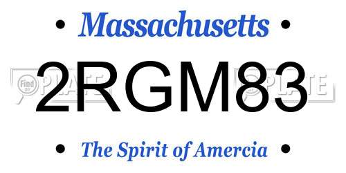 2RGM83 Massachusetts License Plate
