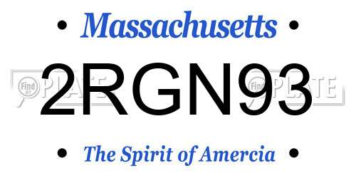 2RGN93 Massachusetts License Plate