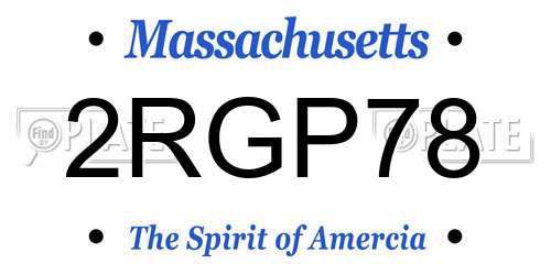 2RGP78 Massachusetts License Plate