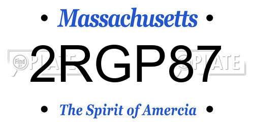 2RGP87 Massachusetts License Plate