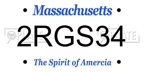 2RGS34 Massachusetts License Plate