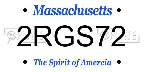 2RGS72 Massachusetts License Plate