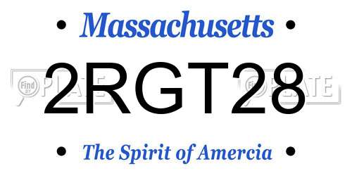 2RGT28 Massachusetts License Plate