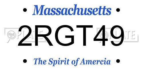 2RGT49 Massachusetts License Plate