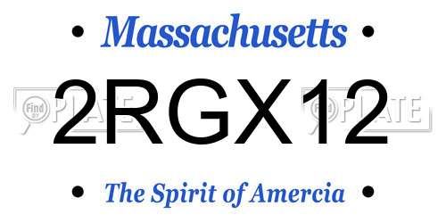2RGX12 Massachusetts License Plate