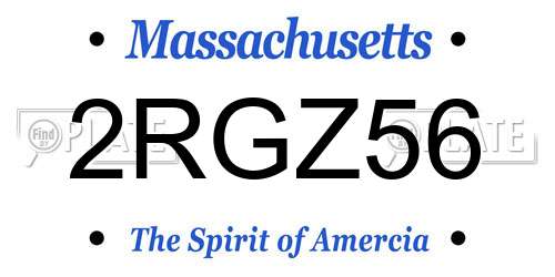 2RGZ56 Massachusetts License Plate
