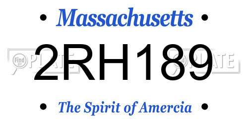 2RH189 Massachusetts License Plate