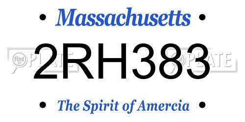 2RH383 Massachusetts License Plate