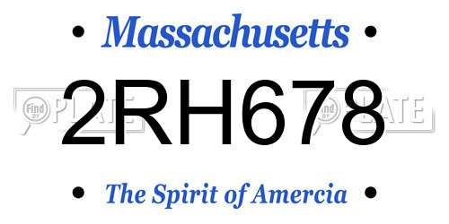 2RH678 Massachusetts License Plate