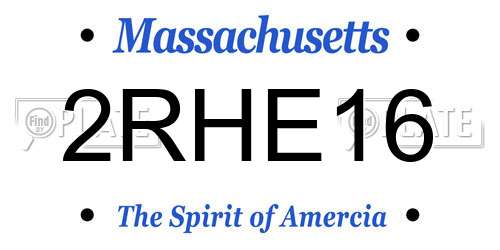 2RHE16 Massachusetts License Plate
