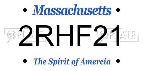 2RHF21 Massachusetts License Plate