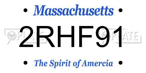 2RHF91 Massachusetts License Plate