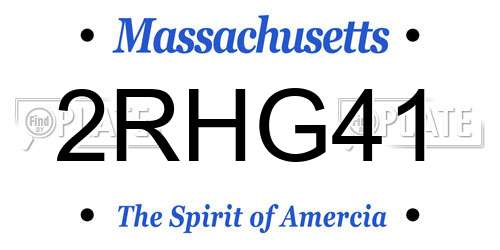 2RHG41 Massachusetts License Plate