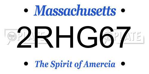 2RHG67 Massachusetts License Plate