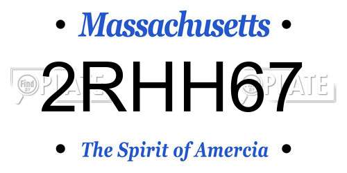 2RHH67 Massachusetts License Plate