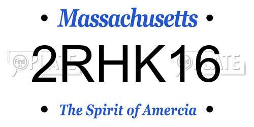 2RHK16 Massachusetts License Plate