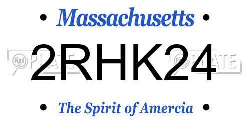 2RHK24 Massachusetts License Plate