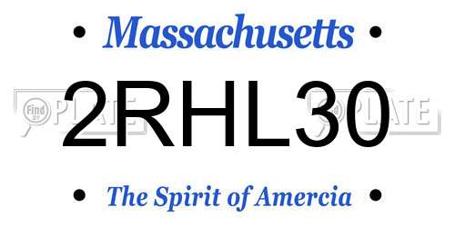 2RHL30 Massachusetts License Plate
