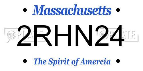 2RHN24 Massachusetts License Plate