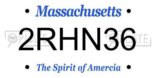 2RHN36 Massachusetts License Plate