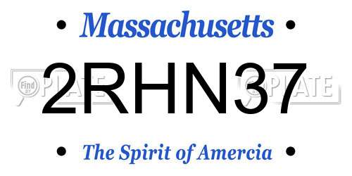 2RHN37 Massachusetts License Plate