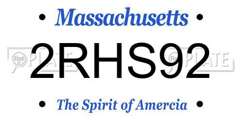 2RHS92 Massachusetts License Plate