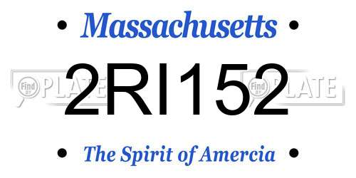 2RI152 Massachusetts License Plate