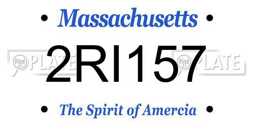 2RI157 Massachusetts License Plate