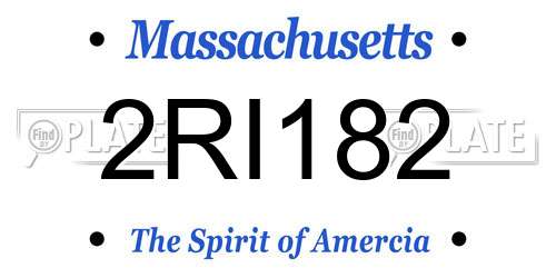 2RI182 Massachusetts License Plate