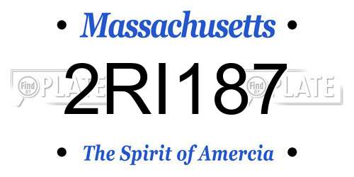 2RI187 Massachusetts License Plate