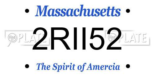 2RII52 Massachusetts License Plate