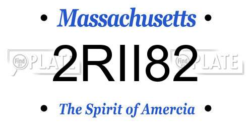 2RII82 Massachusetts License Plate