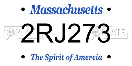 2RJ273 Massachusetts License Plate