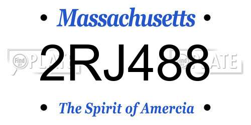 2RJ488 Massachusetts License Plate