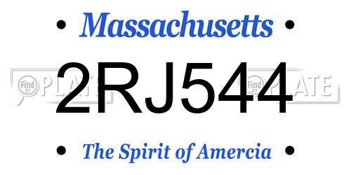2RJ544 Massachusetts License Plate