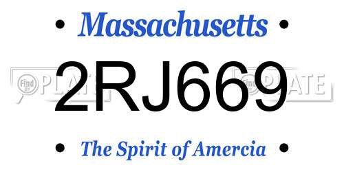 2RJ669 Massachusetts License Plate