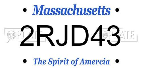 2RJD43 Massachusetts License Plate