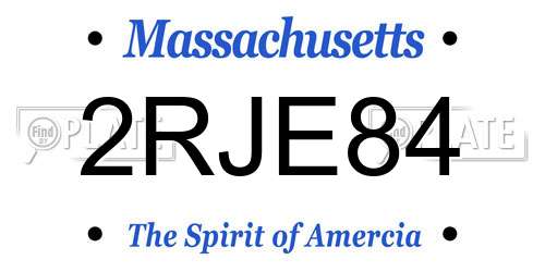 2RJE84 Massachusetts License Plate